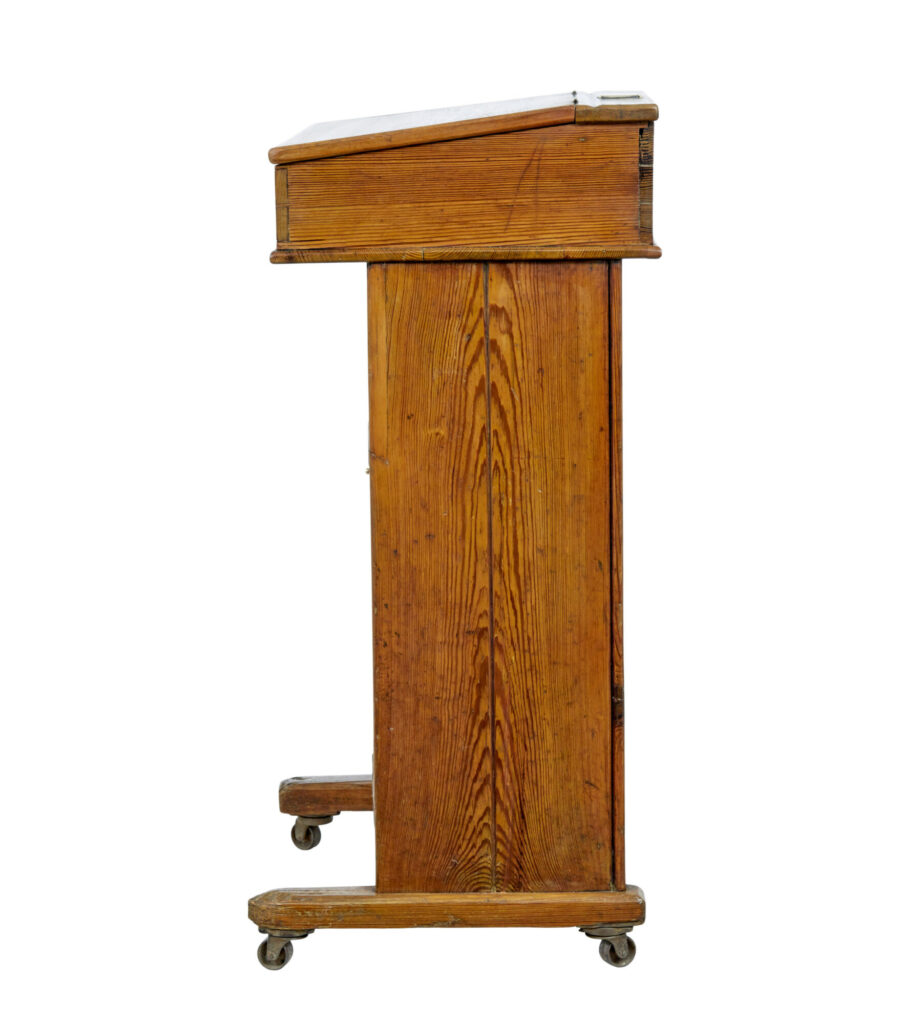 19th Century Tall Pine Lecture Writing Desk — image 8