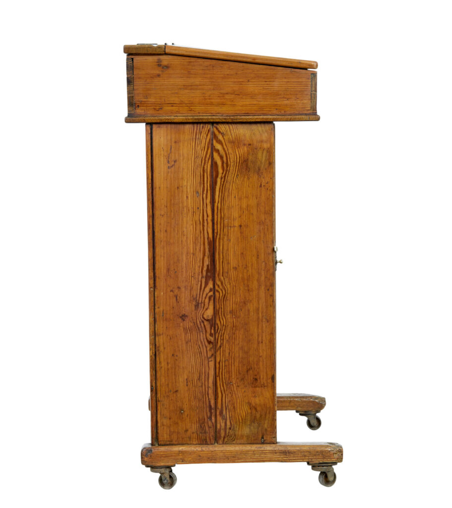 19th Century Tall Pine Lecture Writing Desk — image 6