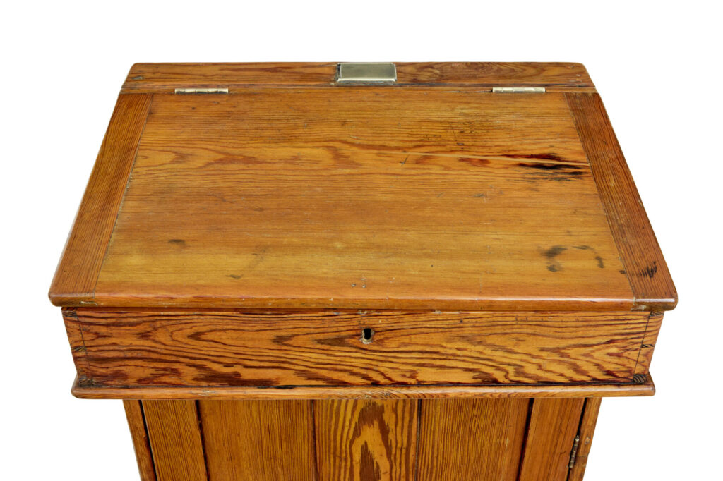 19th Century Tall Pine Lecture Writing Desk — image 5