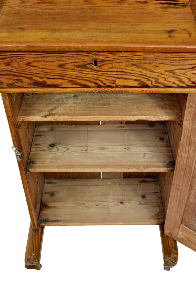 19th Century Tall Pine Lecture Writing Desk — image 2
