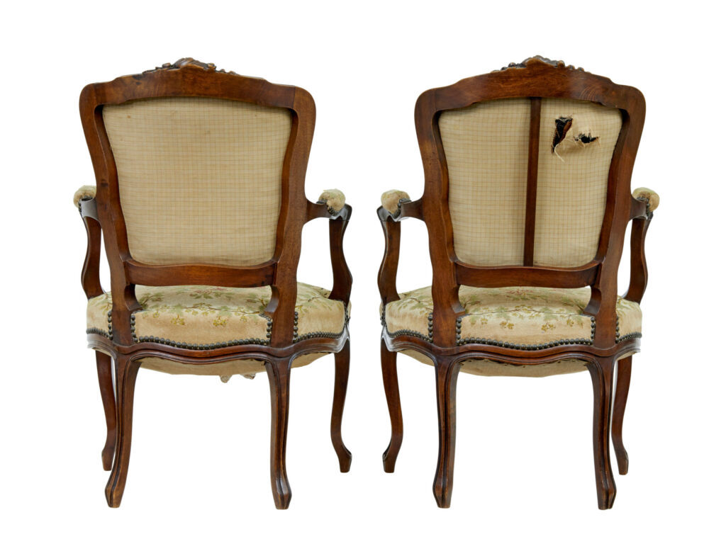 Pair of 19th Century French Tapestry and Walnut Armchairs — image 8
