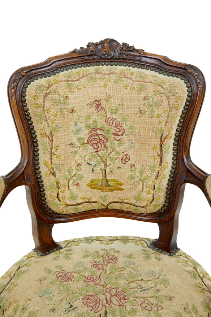 Pair of 19th Century French Tapestry and Walnut Armchairs — image 6