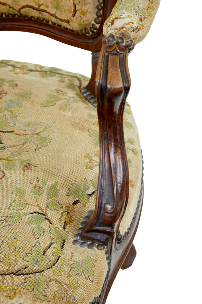 Pair of 19th Century French Tapestry and Walnut Armchairs — image 3
