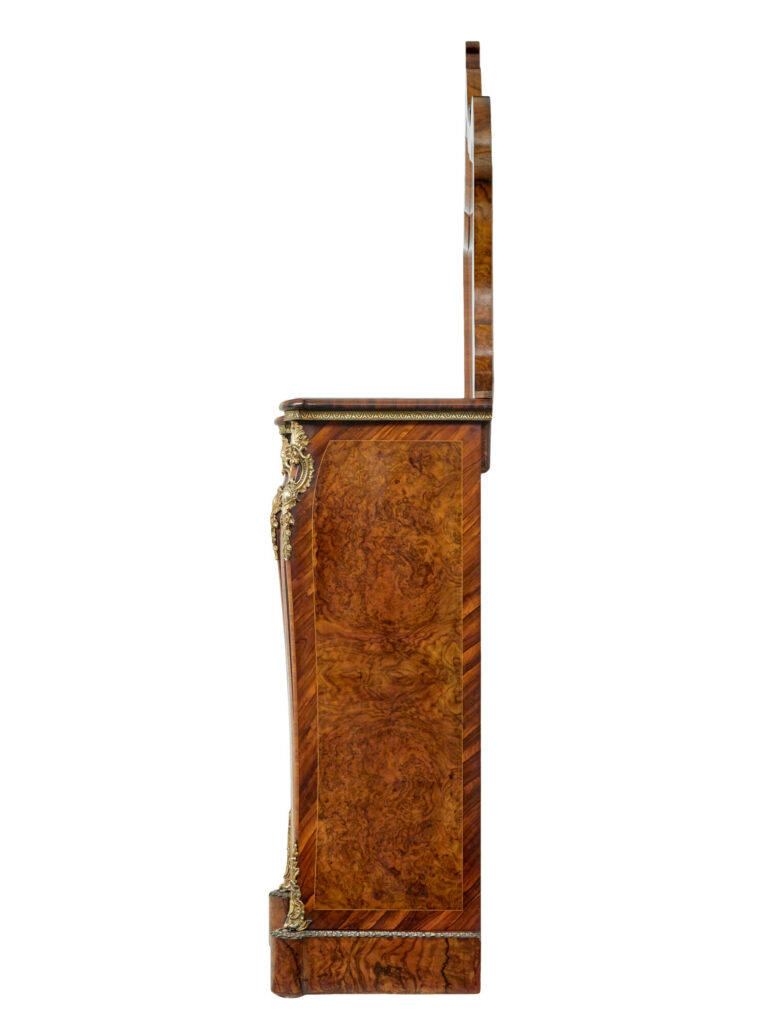 High Victorian Inlaid Burr Walnut Credenza with Mirror — image 9