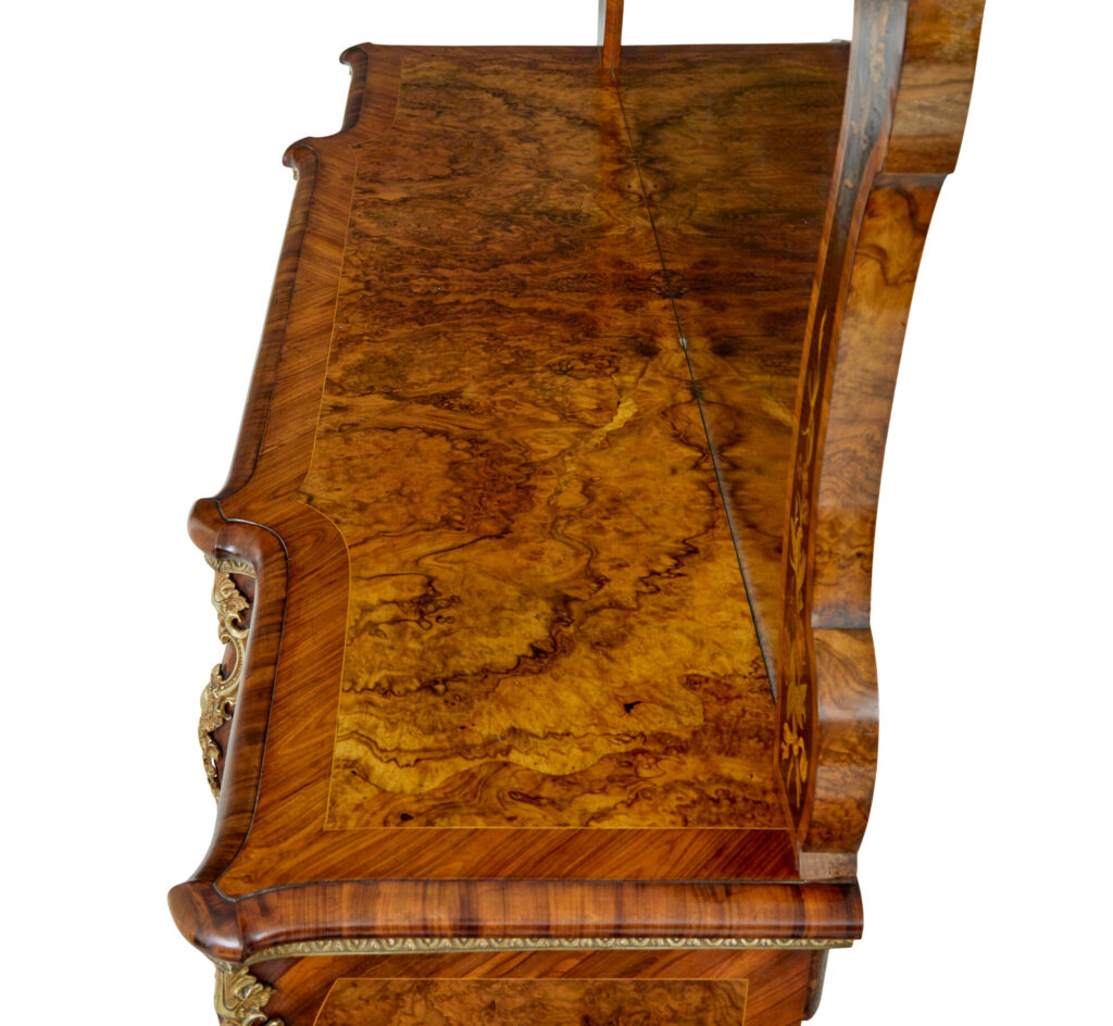 High Victorian Inlaid Burr Walnut Credenza with Mirror — image 5