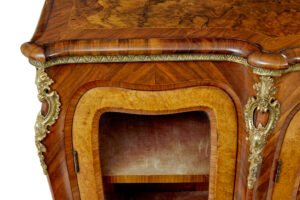 High Victorian Inlaid Burr Walnut Credenza with Mirror — thumbnail 2