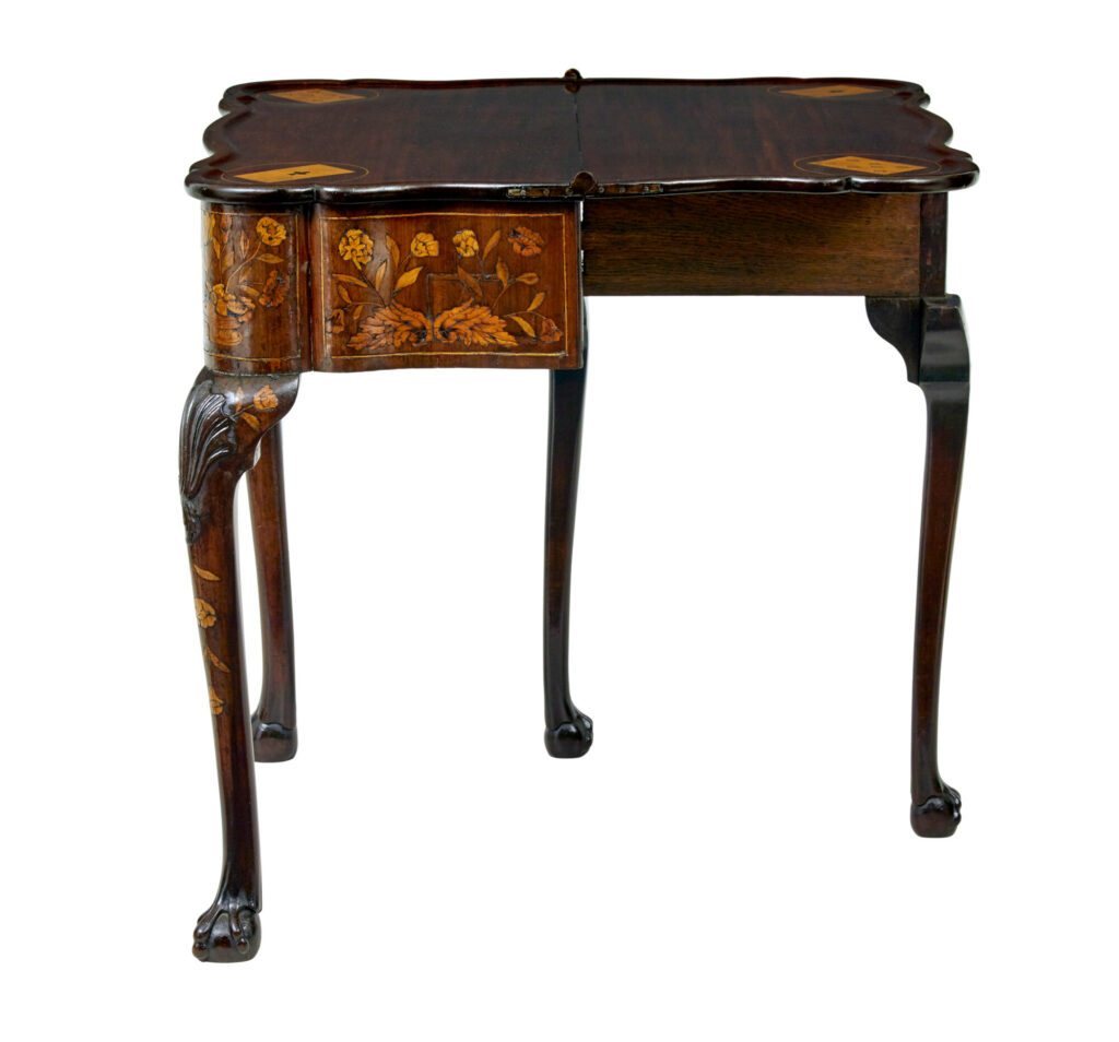 18th Century Dutch Walnut Marquetry Games Table — image 13
