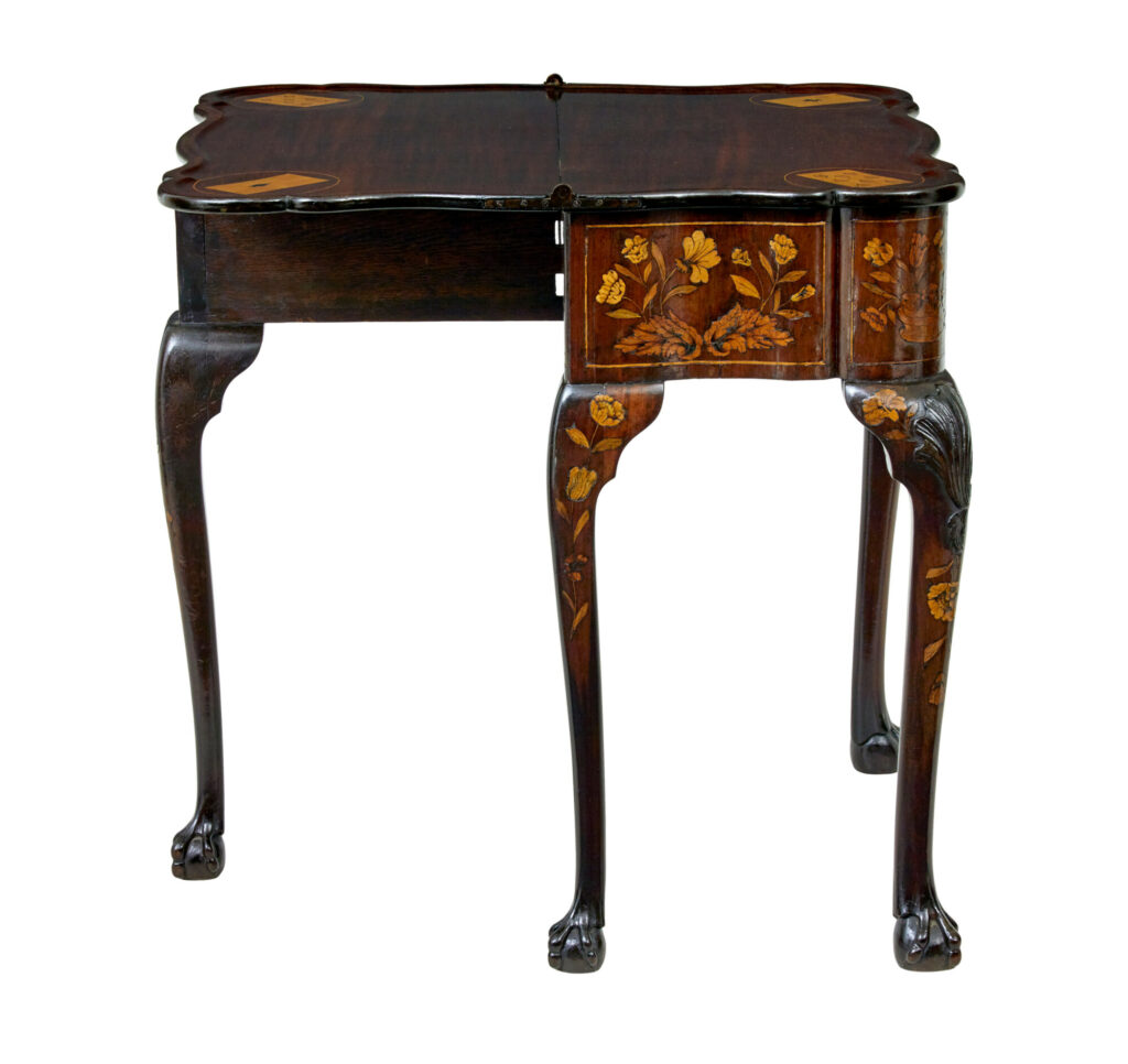 18th Century Dutch Walnut Marquetry Games Table — image 11