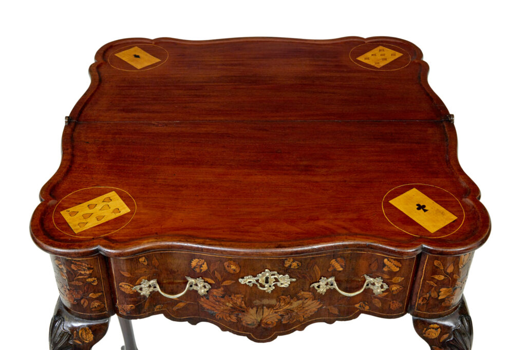 18th Century Dutch Walnut Marquetry Games Table — image 8