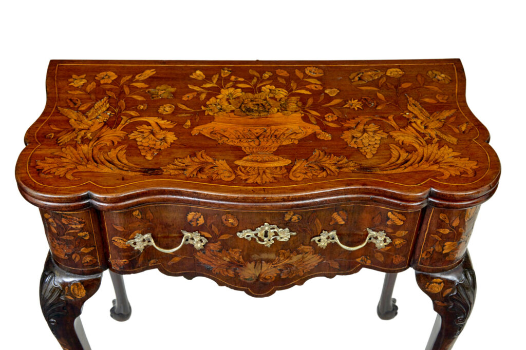 18th Century Dutch Walnut Marquetry Games Table — image 6