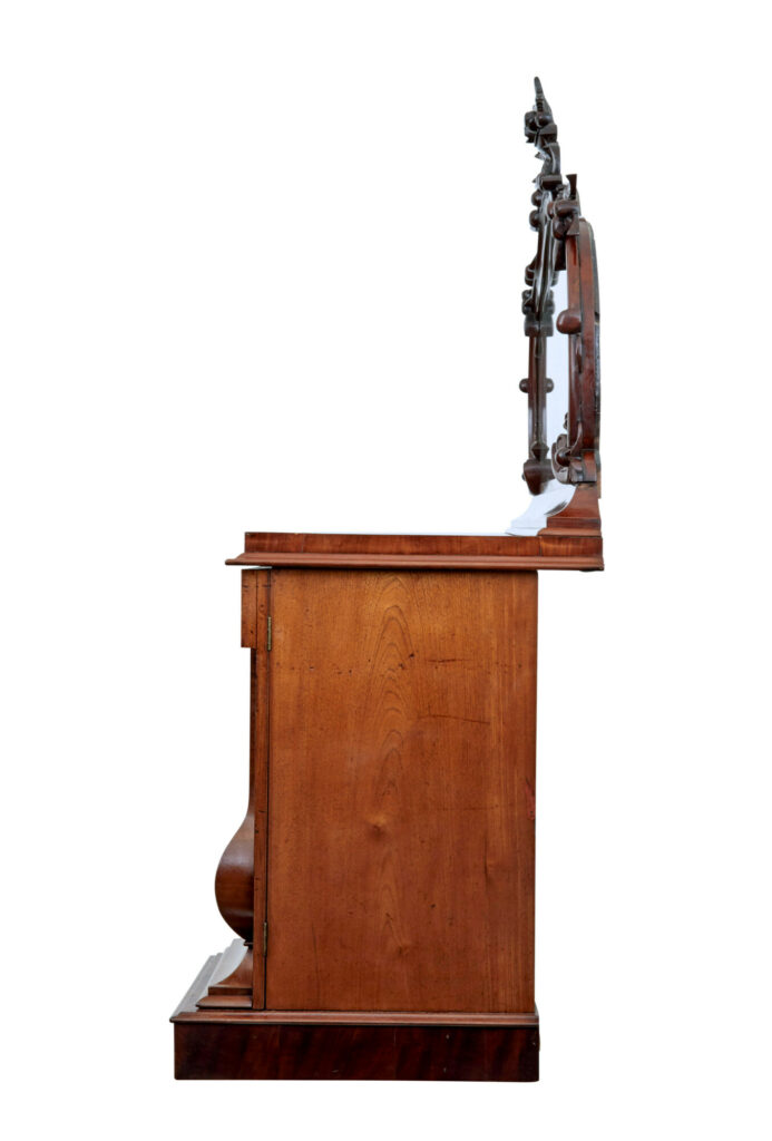 High Victorian Shaped Flame Mahogany Mirrored Sideboard — image 9
