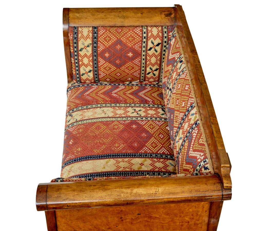 Small 19th Century Swedish Empire Birch Sofa — image 7
