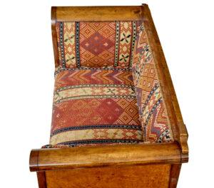 Small 19th Century Swedish Empire Birch Sofa — thumbnail 7