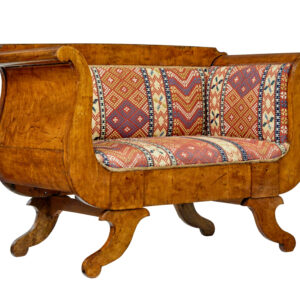 SMALL 19TH CENTURY SWEDISH EMPIRE BIRCH SOFA