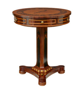 FRENCH 20TH CENTURY DECORATIVE CIRCULAR SIDE TABLE