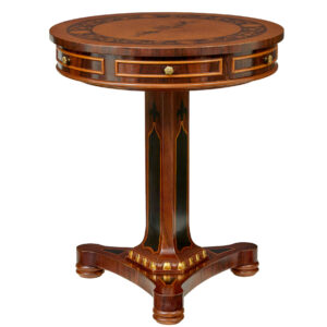 FRENCH 20TH CENTURY DECORATIVE CIRCULAR SIDE TABLE