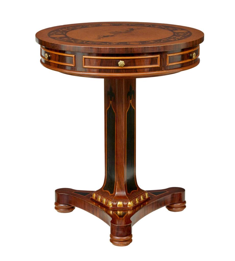 French 20th Century Decorative Circular Side Table