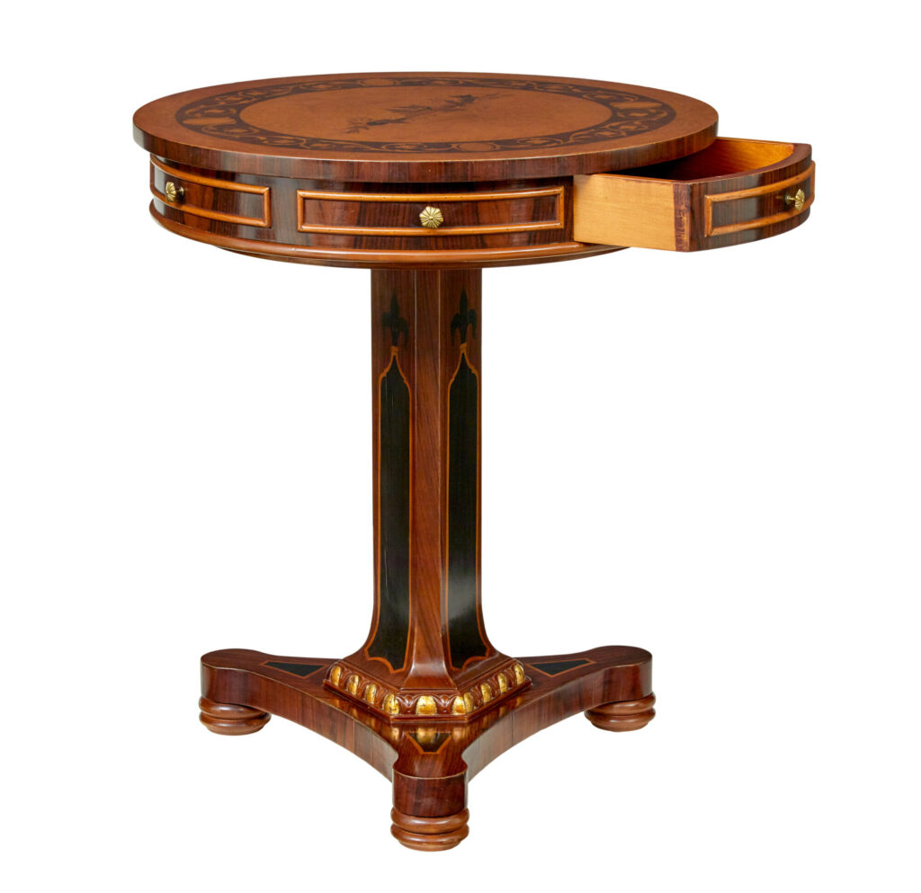 French 20th Century Decorative Circular Side Table — image 7