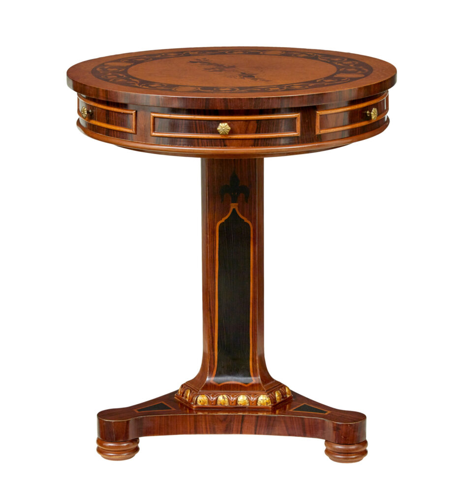 French 20th Century Decorative Circular Side Table — image 6