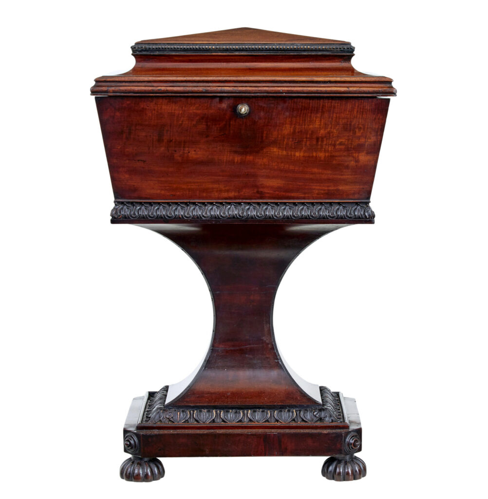 19th Century Carved Mahogany Teapoy Stamped Gillows — image 9