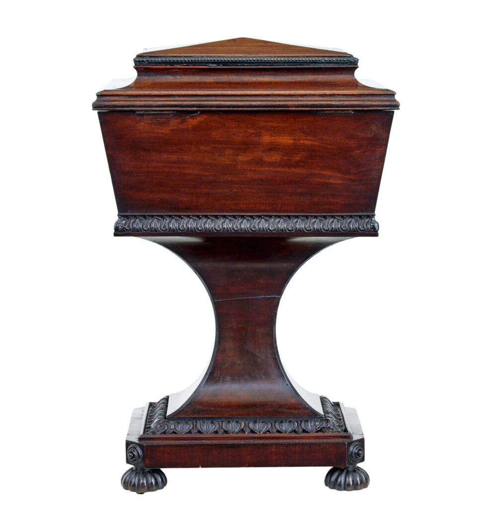 19th Century Carved Mahogany Teapoy Stamped Gillows — image 7