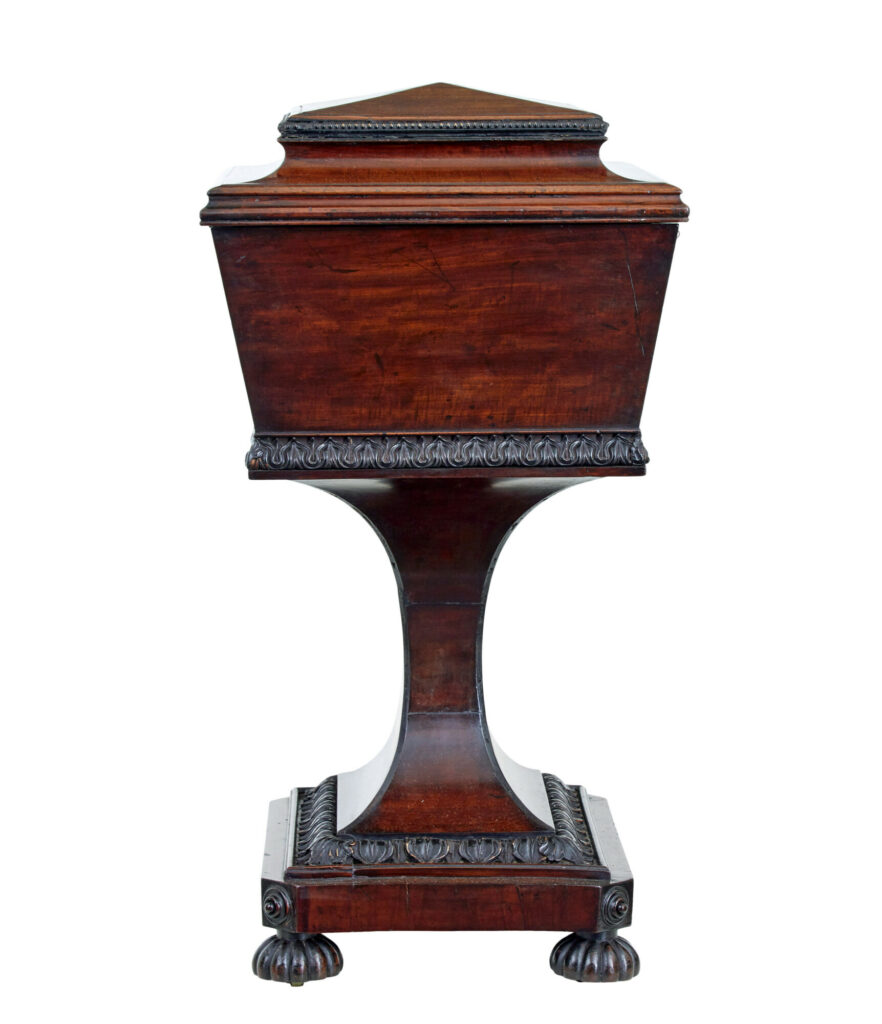 19th Century Carved Mahogany Teapoy Stamped Gillows — image 6