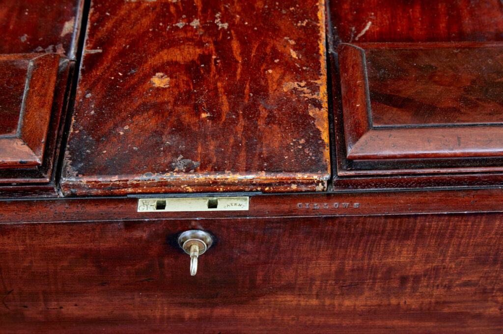 19th Century Carved Mahogany Teapoy Stamped Gillows — image 3