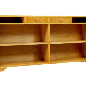 SCANDINAVIAN MID CENTURY ELM LOW OPEN BOOKCASE