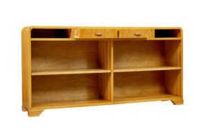 Scandinavian Mid Century Elm Low Open Bookcase — thumbnail 9