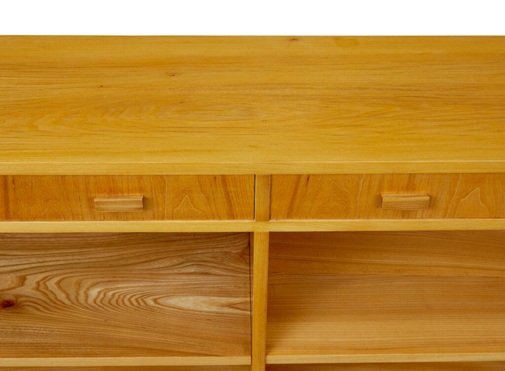 Scandinavian Mid Century Elm Low Open Bookcase — image 2