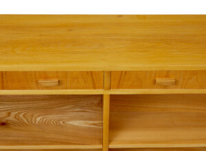 Scandinavian Mid Century Elm Low Open Bookcase — thumbnail 2
