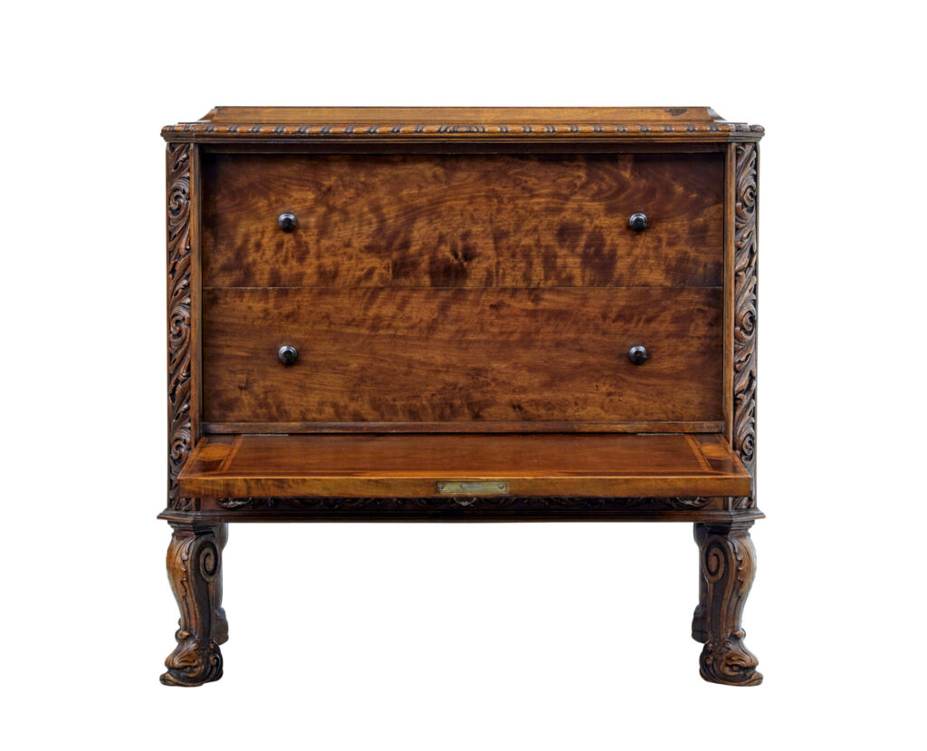 Mid 20th Century Rococo Revival Carved Walnut Chest of Drawers — image 9