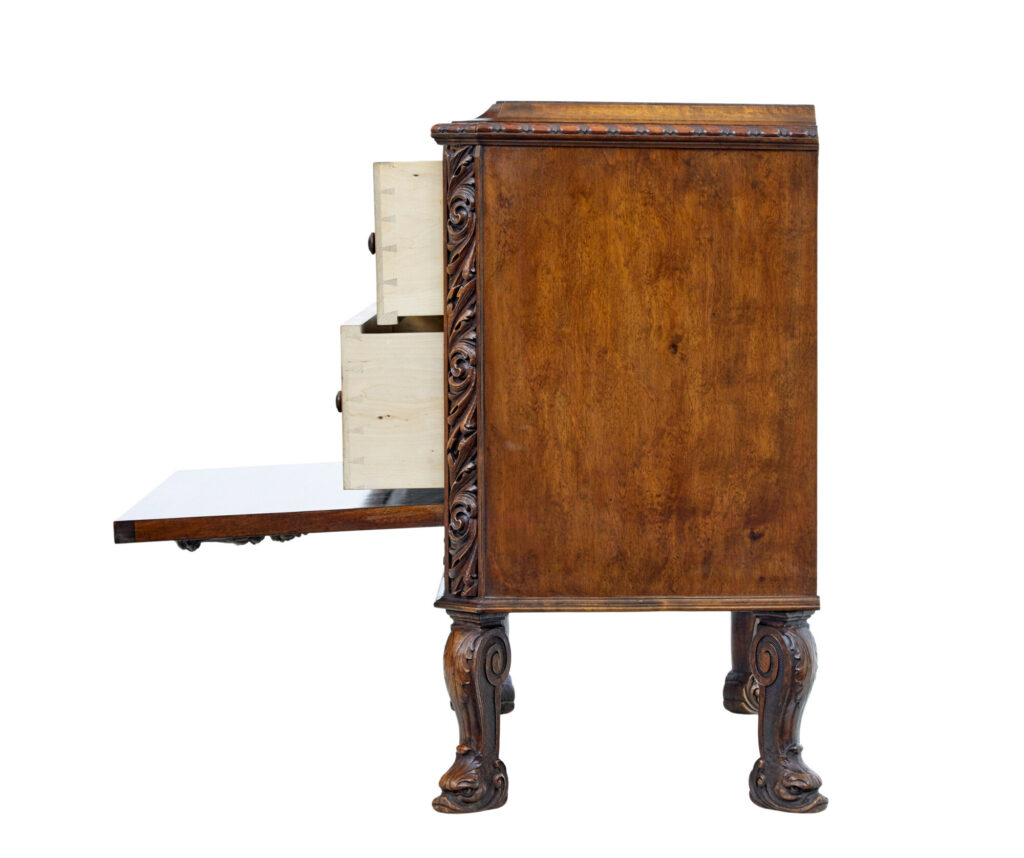 Mid 20th Century Rococo Revival Carved Walnut Chest of Drawers — image 7