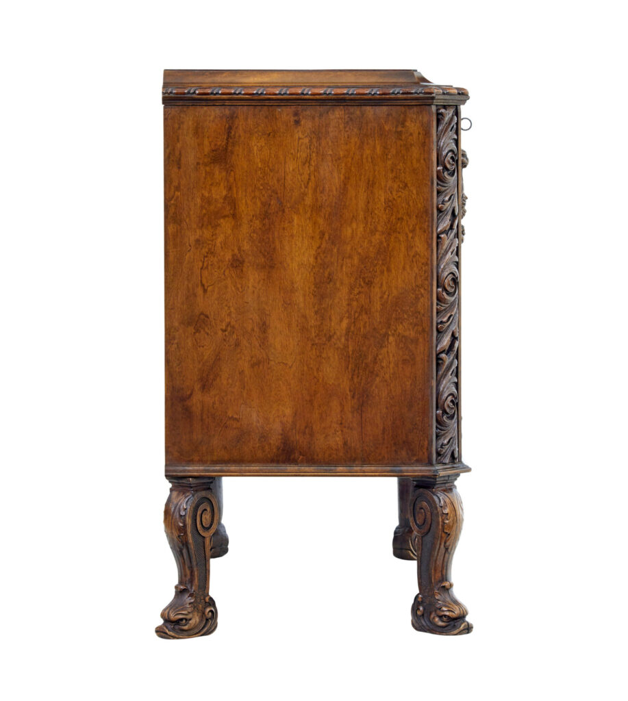 Mid 20th Century Rococo Revival Carved Walnut Chest of Drawers — image 5