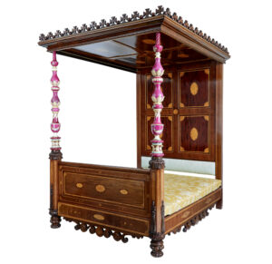 Rare 19th Century Mahogany and Porcelain 4 Poster Bed — thumbnail 25