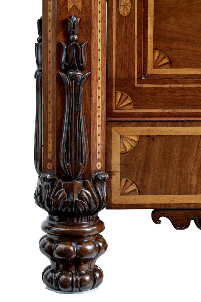 Rare 19th Century Mahogany and Porcelain 4 Poster Bed — image 19