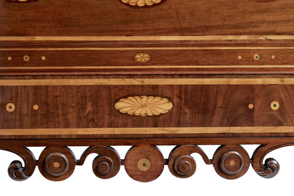 Rare 19th Century Mahogany and Porcelain 4 Poster Bed — image 18