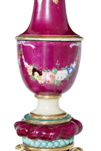 Rare 19th Century Mahogany and Porcelain 4 Poster Bed — thumbnail 4