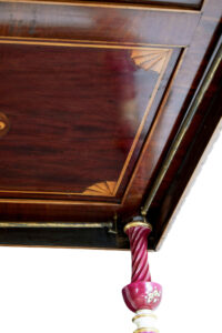 Rare 19th Century Mahogany and Porcelain 4 Poster Bed — thumbnail 3