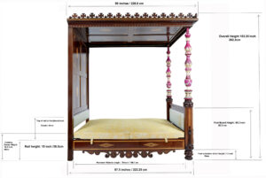 Rare 19th Century Mahogany and Porcelain 4 Poster Bed — thumbnail 27