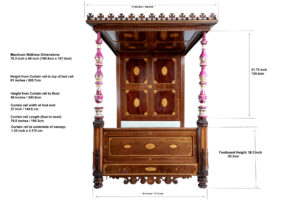 Rare 19th Century Mahogany and Porcelain 4 Poster Bed — thumbnail 26