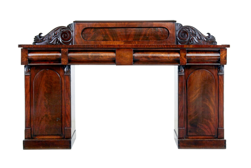 19th Century William Iv Mahogany Pedestal Sideboard