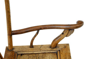 Pair of Mid 19th Century Carved Elm Chinese Yoke Back Armchairs — thumbnail 6