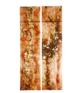 Pair of Large French 1950’s Acrylic Abstract Panels Gold Leaf — thumbnail 9