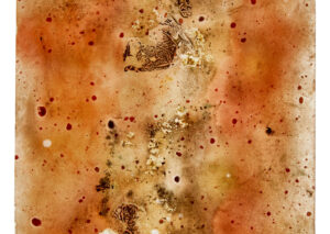Pair of Large French 1950’s Acrylic Abstract Panels Gold Leaf — thumbnail 8