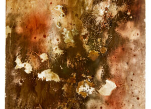 Pair of Large French 1950’s Acrylic Abstract Panels Gold Leaf — thumbnail 7