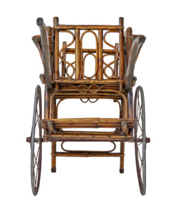 Early 20th Century Oriental Bamboo 2 Seat Child Carriage — thumbnail 4