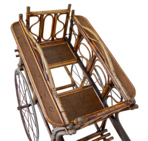 Early 20th Century Oriental Bamboo 2 Seat Child Carriage — thumbnail 3