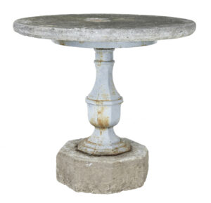 RARE 19TH CENTURY SWEDISH STONE AND IRON GARDEN TABLE