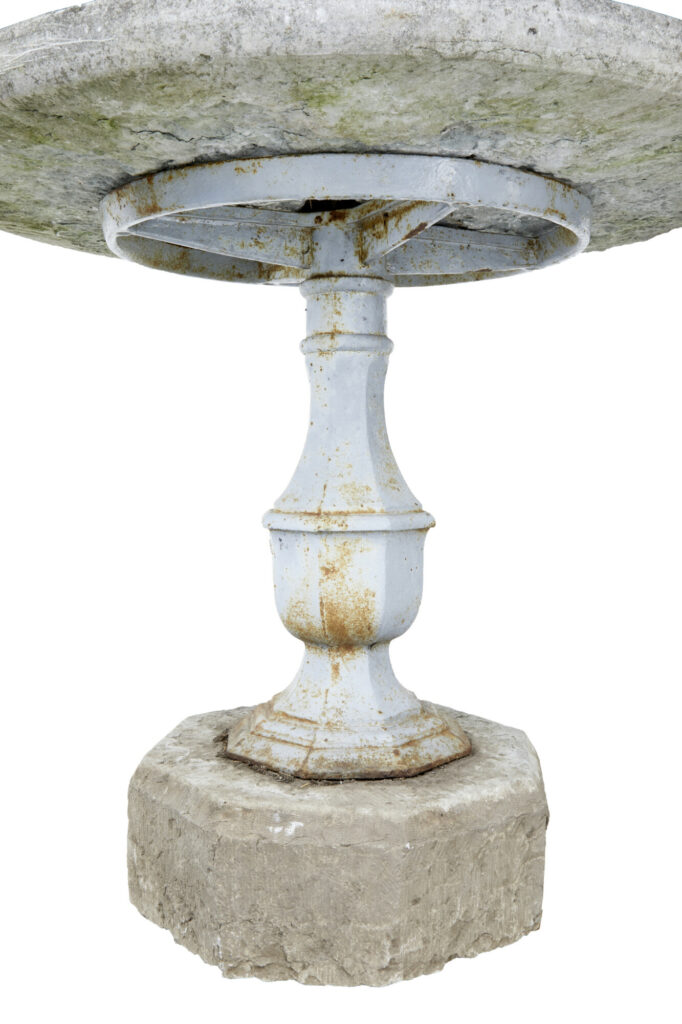 Rare 19th Century Swedish Stone and Iron Garden Table — image 3